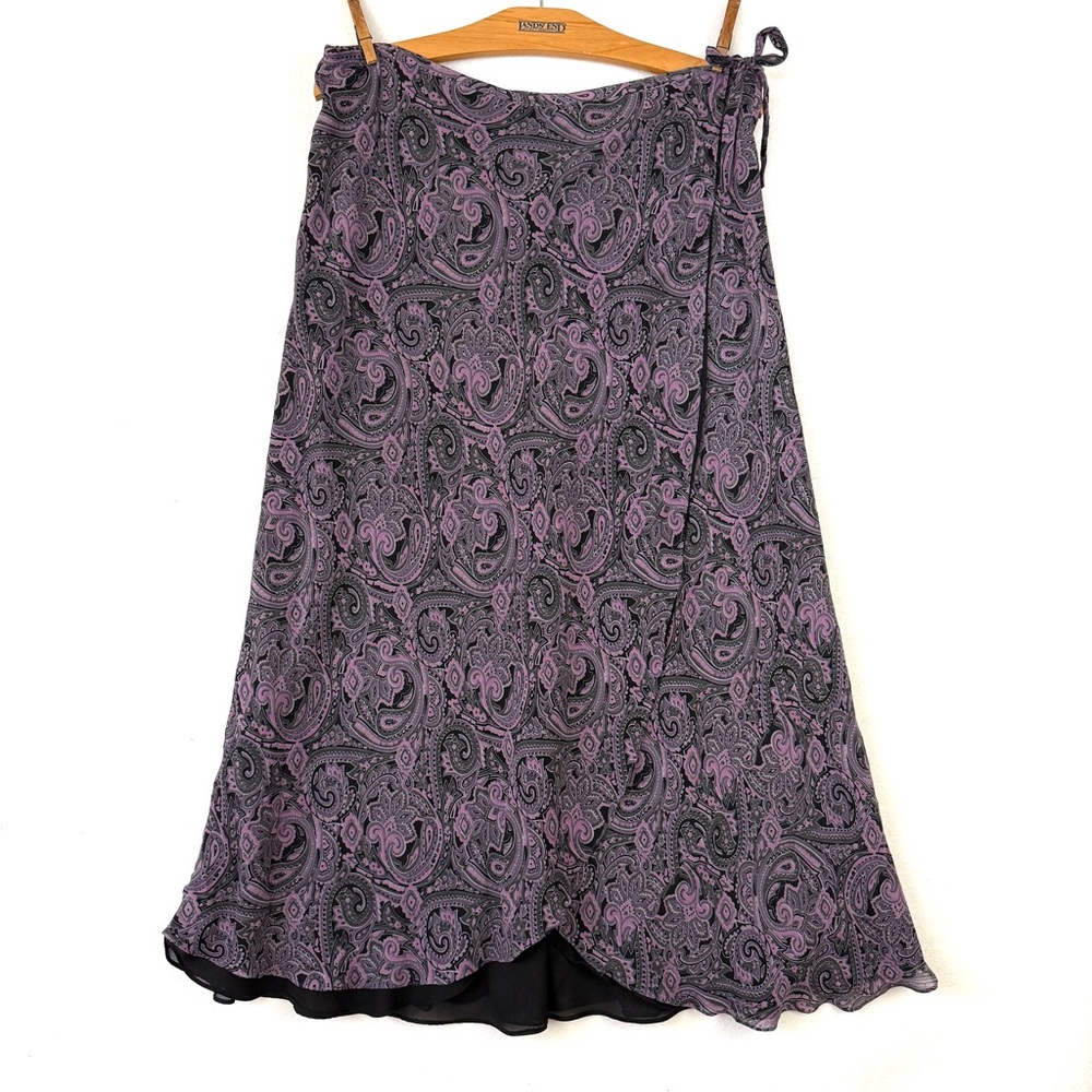 Vintage Alfani 100% Silk Paisley Wrap Skirt